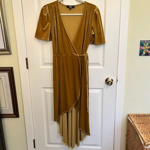 Mustard Yellow Velvet Dress